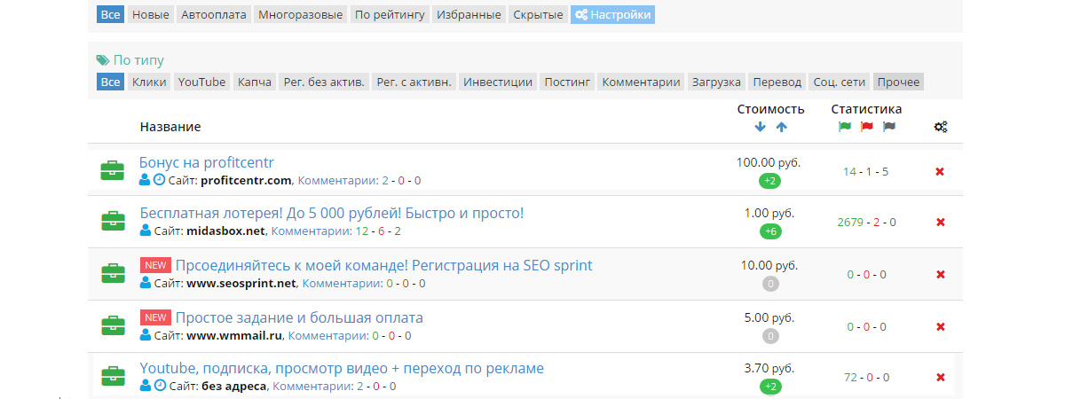 Выполнение платных заданий в Socpablic